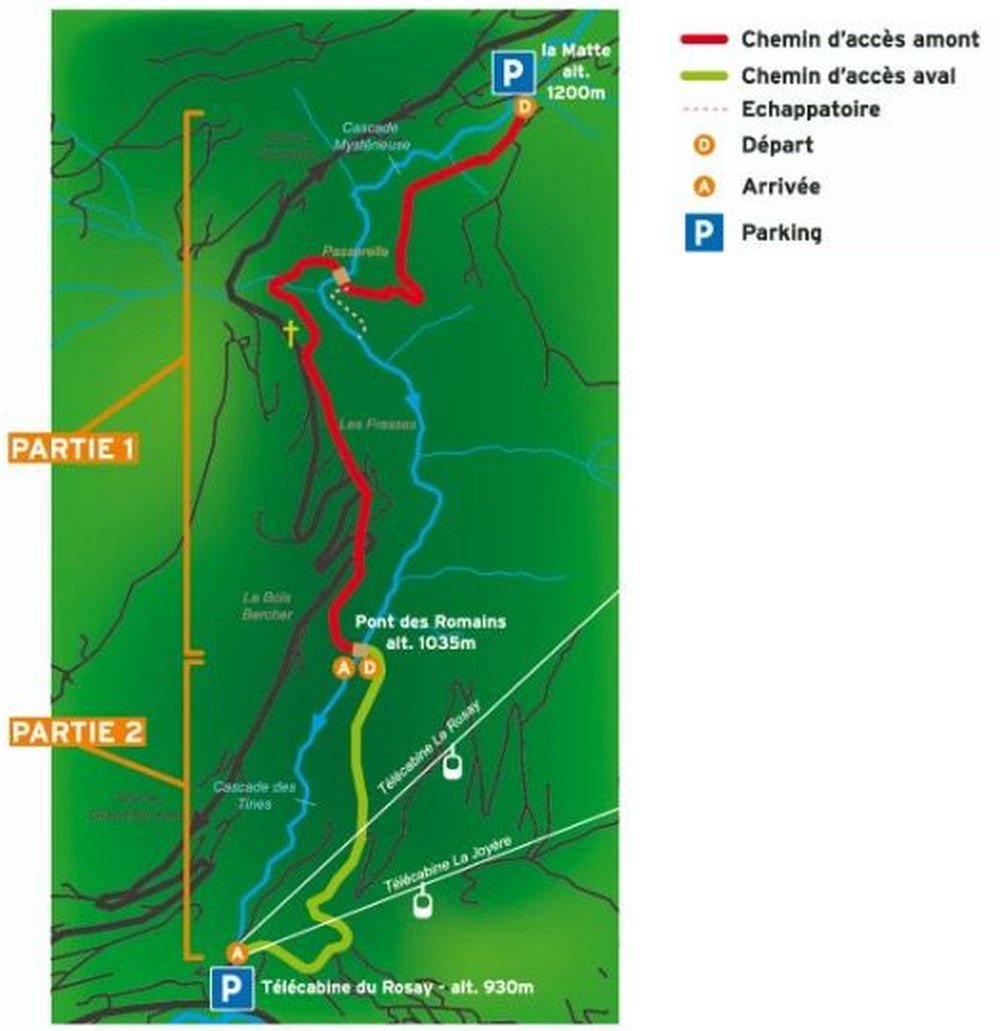 Plan d'accès du canyon du Chinaillon